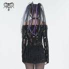 DEVIL FASHION Women's Gothic Ripped Split Halterneck Shirt