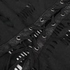 DEVIL FASHION Women's Gothic Ripped Split Halterneck Shirt