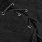 DEVIL FASHION Damen Gothic-Shirt mit gerüschten Trägern und gespleißtem Netzstoff