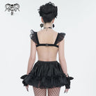DEVIL FASHION Women's Gothic Ruffled Lace Splice Dress