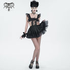 DEVIL FASHION Women's Gothic Ruffled Lace Splice Dress
