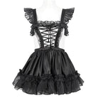 DEVIL FASHION Women's Gothic Ruffled Lace Splice Dress