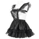 DEVIL FASHION Women's Gothic Ruffled Lace Splice Dress
