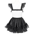 DEVIL FASHION Women's Gothic Ruffled Lace Splice Dress