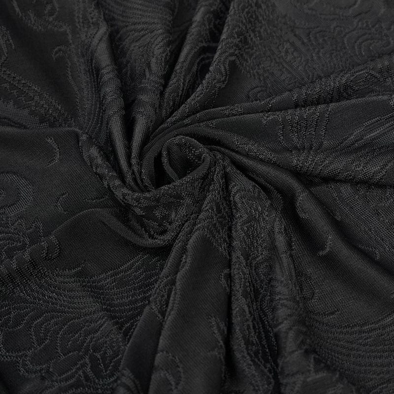 DEVIL FASHION Women's Gothic Ruffled Lace Splice Shirt