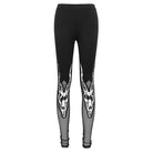 Leggings de empalme de malla con estampado gótico Sheepshead para mujer