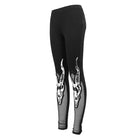 Leggings de empalme de malla con estampado gótico Sheepshead para mujer