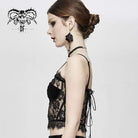 DEVIL FASHION Women's Gothic Sheer Floral Lace Bustiers