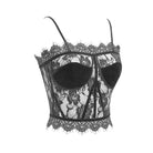 DEVIL FASHION Women's Gothic Sheer Floral Lace Bustiers