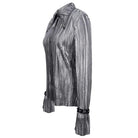 Women's Gothic Silver Shimmer Long Ruffle Sleeved Shirts