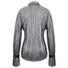 Women's Gothic Silver Shimmer Long Ruffle Sleeved Shirts
