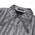 Women's Gothic Silver Shimmer Long Ruffle Sleeved Shirts