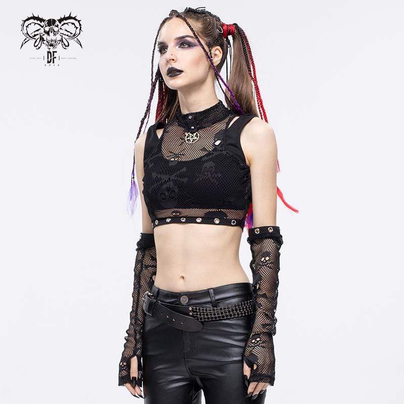 Boho Punk Gothic Skull Head Women's Low Waist Breathable Cotton