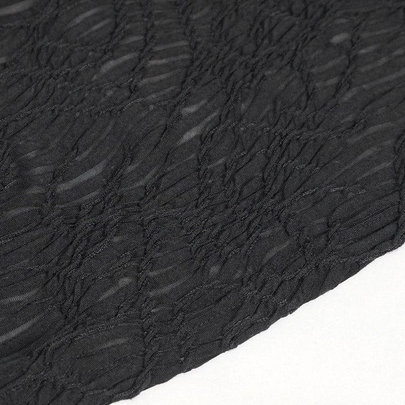 DEVIL FASHION Women's Gothic Skulls Mesh Splice Shirt