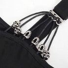 Gothic Slash Schulter Mesh Splice Top für Damen