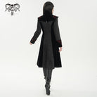 DEVIL FASHION Damen Gothic Stehkragen Blumen bestickter Mantel Schwarz