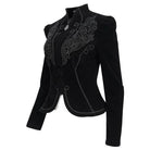 DEVIL FASHION Women's Gothic Stand Collar Floral Embroidered Jacket