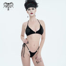 DEVIL FASHION Damen Gothic Star Tie Side Bikini