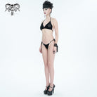 DEVIL FASHION Damen Gothic Star Tie Side Bikini