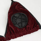 DEVIL FASHION Women's Gothic Star Tie Side Bikini Wine Red