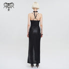 DEVIL FASHION Women's Gothic Strappy Chain Split Halterneck Dress