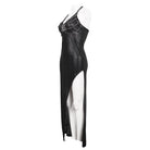 DEVIL FASHION Women's Gothic Strappy Chain Split Halterneck Dress