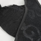 DEVIL FASHION Damen Gothic-Badeanzug mit Riemchenausschnitt und Spitze