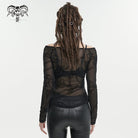 DEVIL FASHION Damen Gothic Strappy Neckholder Mesh Shirt