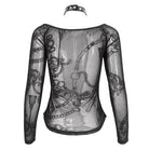 DEVIL FASHION Damen Gothic Strappy Neckholder Mesh Shirt