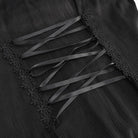 DEVIL FASHION Women's Gothic Strappy Off Shoulder Lace Hem Black Shirt