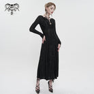 DEVIL FASHION Women's Gothic Strappy Plunging Floral Embroidered Dress
