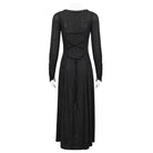 DEVIL FASHION Women's Gothic Strappy Plunging Floral Embroidered Dress