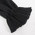 DEVIL FASHION Women's Gothic Strappy Puff Sleeved Ruched Black Shirt