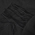 DEVIL FASHION Women's Gothic Strappy Puff Sleeved Ruched Black Shirt