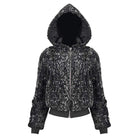 Women's Gothic Strappy Splice Short Coat with Hood