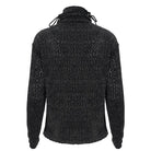 DEVIL FASHION Women's Gothic Strappy Turtleneck Ripped Shirt