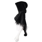 DEVIL FASHION Women's Gothic Strappy Unedged Cloak with Hood Black