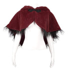 DEVIL FASHION Women's Gothic Strappy Unedged Cloak with Hood Red