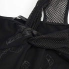 Women's Gothic Toned Horn Sleeved Mesh Splice Dress