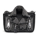 DEVIL FASHION Women's Gothic Turn-down Collar Nailed Bag