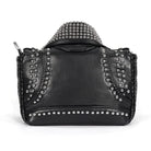 DEVIL FASHION Women's Gothic Turn-down Collar Nailed Bag