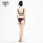 Women's Gothic Wine Red Strappy Bikini