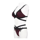 Women's Gothic Wine Red Strappy Bikini