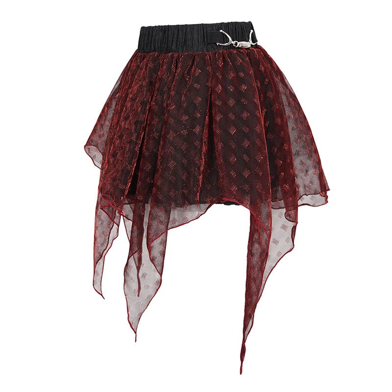 Women's Grunge Irregular Layered Mesh Skirt – Punk Design