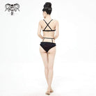 Women's Grunge Lace Black Bikini with Boyshort Bottoms