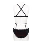 Women's Grunge Lace Black Bikini with Boyshort Bottoms