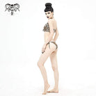 Women's Grunge Leopard Printed Halterneck Side Tie Bikini