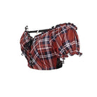 Women's Grunge Red Scottish Check Lace Longline Swim Top