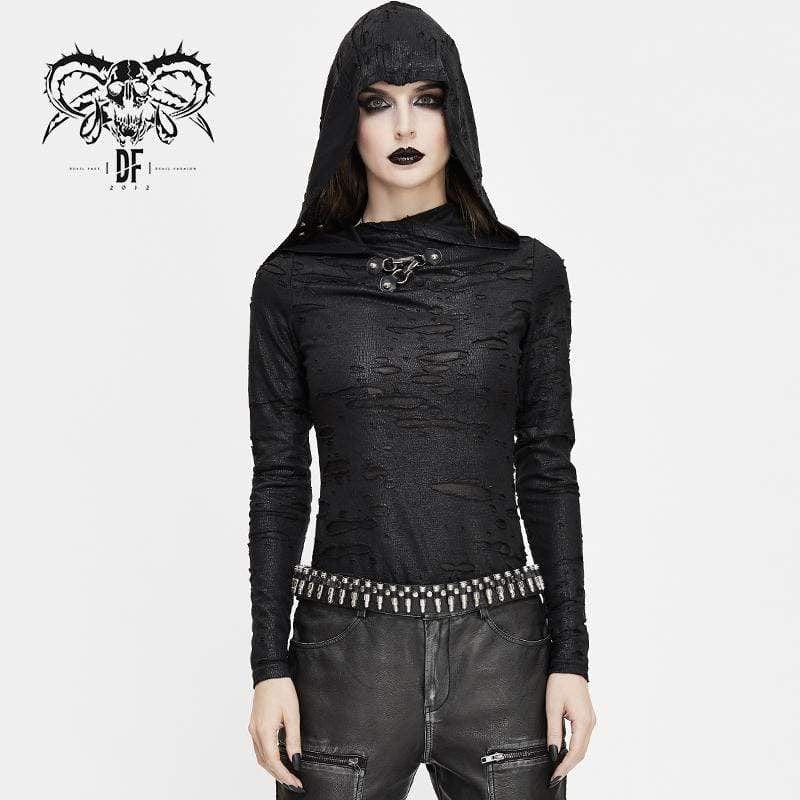 Goth Black Cutout Bodysuit Women Long Sleeve High Neck Leotard Tops Sheer  Mesh Irregular Hollow Out Bodysuit 