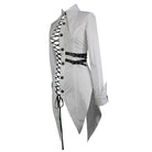 DEVIL FASHION Women's Irregular Hem Punk Long Over Shirt